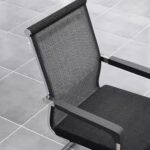 Black Mesh Office Waiting Chair with breathable mesh back, padded seat, and ergonomic design, ideal for waiting areas and offices.