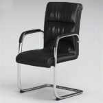 Leather Mid-Back Conference Chair with adjustable armrests and sleek design, perfect for office meetings and professional settings.