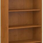 5-Tier Modern Bookshelf with a sleek metal frame and wooden shelves, perfect for books, décor, and storage in any home or office.