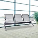 3-Linked Padded Waiting Bench with durable metal frame, comfortable padding, and modern design, ideal for waiting areas and public spaces.