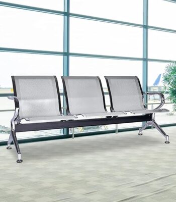 3-Linked Padded Waiting Bench with durable metal frame, comfortable padding, and modern design, ideal for waiting areas and public spaces.