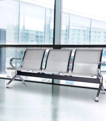 Durable 3-Seater Airport Waiting Chair with ergonomic metal design